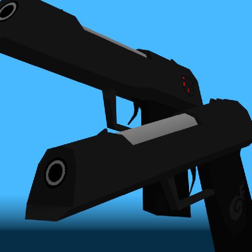A set of low poly pistols.