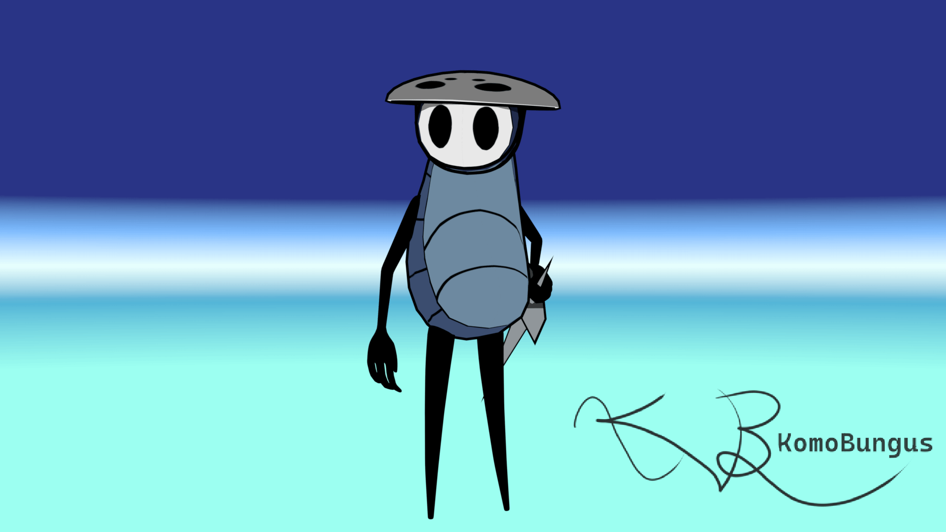 Turnaround of Quirrel from Hollow Knight