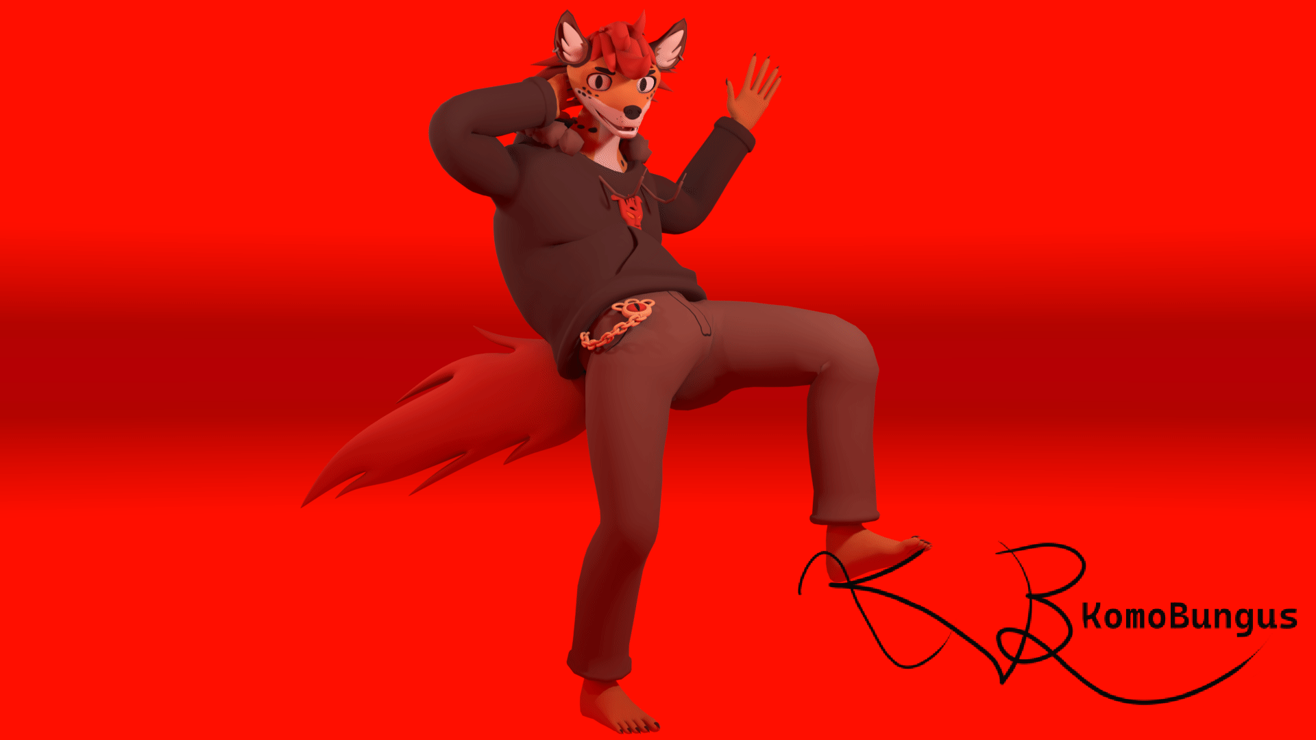 Turnaround of an anthro Hyena